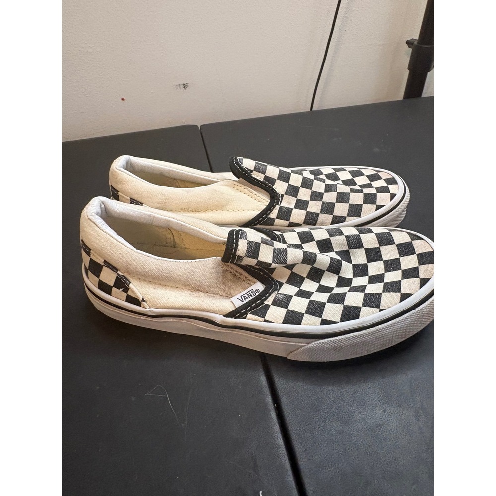 Vans Classic Slip-On Checkerboard Black White Canvas Kids Shoes‎ 3.0 721356